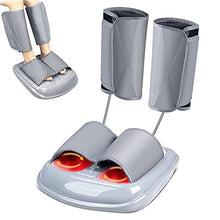 Load image into Gallery viewer, Shiatsu Foot Massager with Deep Kneading, Foot and Calf Massager with Heat, Air Leg Compression Massager for Circulation, Relieve Plantar Fasciitis,3 Modes 3 Intensities, Up to Size 14 (Dark Gray)