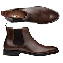 Load image into Gallery viewer, Dunross & Sons Jayden Espresso Brown Chelsea Boots for Men, Ankle Boots – Men’s Leather Dress Boots w/Padded Footbed – Luxury Dark Brown Leather Boots for Men
