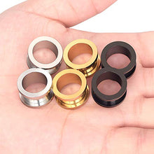 Load image into Gallery viewer, Oyaface 6 PCS Tunnels Screw Fit Plugs 10G-3/4" 3112L Stainless Steel Ear Gauges Expanders Set Body Piercing 16mm