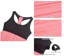 Load image into Gallery viewer, icyzone Workout Tank Tops Built in Bra - Women's Athletic Running Yoga Tops, Gym Shirts (L, Hot Pink)