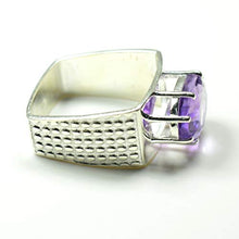 Load image into Gallery viewer, 55Carat Natural Men's Amethyst Rings Bold Band in Silver Oval Shape Feburary Birthstone Jewelry Size 4-13