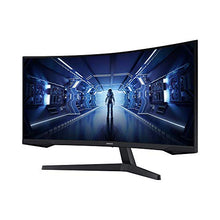 Load image into Gallery viewer, SAMSUNG 34-Inch Odyssey G5 Ultra-Wide Gaming Monitor with 1000R Curved Screen, 165Hz, 1ms, FreeSync Premium, WQHD (LC34G55TWWNXZA, 2020 Model), Black (Renewed)