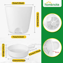 Load image into Gallery viewer, HOMENOTE 6" Bottom Watering Plant Pots, 6Pcs Self Watering Planters with Drainage Holes, Attached Saucer Reservoir and Watering Lip for Indoor Outdoor Flowers Plants Windowsill, White