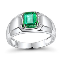 Load image into Gallery viewer, Lanmi Men's 14K/18K Yellow White Gold Natural Emerald Ring Sapphire Tanzanite Engagement Wedding Band with Diamonds for Man Father's Day