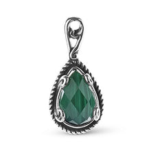 Load image into Gallery viewer, Carolyn Pollack Sterling Silver Malachite Charm