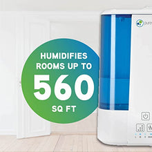 Load image into Gallery viewer, PureGuardian H5225WCA Ultrasonic Warm & Cool Mist Humidifier, 100 Hrs. Run Time, 2 Gal. Tank, 560 Sq. Ft. Coverage, Quiet, Filter Free, Essential Oil Tray, White/Blue