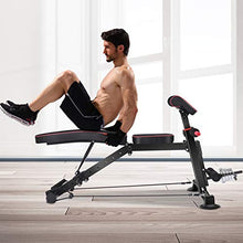 Load image into Gallery viewer, VIAGDO Weight Bench with 8 Adjustable Angles Backrest and Priest Stool, Foldable Workout Bench for Full Body, Flat/Incline/Decline FID Exercise Bench Press for Home Gym, Ship from US