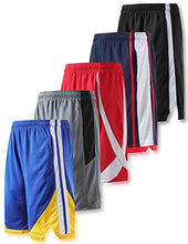 Load image into Gallery viewer, Liberty Imports Pack of 5 Men's Athletic Basketball Shorts Mesh Quick Dry Activewear with Pocket (Large, Edition 3)
