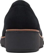 Load image into Gallery viewer, Clarks Women's Sharon Pump Loafer, Black Suede, 9
