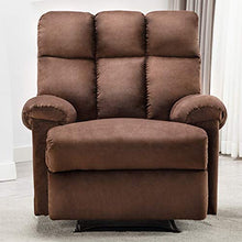 Load image into Gallery viewer, Bonzy Home Recliner Chair - Heavy Duty Manual Overstuffed Fabric Recliner - Home Theater Seating - Bedroom & Living Room Chair Recliner Sofa (Chocolate)