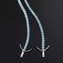 Load image into Gallery viewer, 18K White Gold Plated 5.0 Round Gemstone Tennis Bracelet, Fashion Jewelry Gift for Women and Girl -Opal and Larimar (Larimar stone)