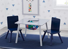 Load image into Gallery viewer, Delta Children Kids Table and Chair Set with Storage (2 Chairs Included) - Ideal for Arts & Crafts, Snack Time, Homeschooling, Homework & More, Grey/Blue