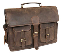 Load image into Gallery viewer, vintage crafts Leather Handmade 18 Inch Messenger Bag Briefcase Rustic Full Grain Computer Satchel Best Laptop Bag Brown Office Crossbody Shoulder Bag for Men and Women