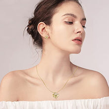 Load image into Gallery viewer, RIVIKO Love Heart Necklace For Women 925 Sterling Silver Gold Plated Zirconia August Birthstone Pendant Necklaces for Mother Wife Girls Sister Birthday Christmas Valentine's Day Mothers Day Jewelry Gift with Box