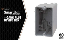 Load image into Gallery viewer, Madison Electric Products MSB22+ 1 Gang Device Box (22.5/Cu) with Depth Adjustable, Heavy Duty 42lb , Gray