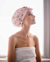 Load image into Gallery viewer, Kitsch Luxury Shower Cap for Women - Waterproof, Reusable Shower Cap for Long Hair, Fashionable Shower Cap (Blush Dot)
