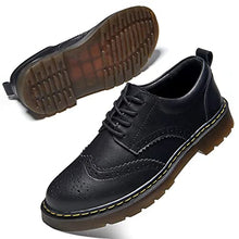 Load image into Gallery viewer, Women's Oxford Shoes Flat Brogues Dress Shoes Wingtip Perforated Lace Up Low Heel Casual Work Office Dressy Business Shoes Black US 8