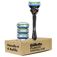 Load image into Gallery viewer, Gillette Fusion ProGlide Razors for Men, 1 Gillette Razor, 4 Razor Blade Refills, Shields Against Skin Irritation