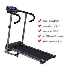 Load image into Gallery viewer, Goplus 1100W Electric Folding Treadmill, with LCD Display and Heart Rate Sensor, Compact Running Machine for Home