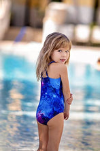 Load image into Gallery viewer, AIDEAONE Big Girls One Piece Swimsuit Starry Sky Swimming Bathing Suit 7T 8T Nebula Space Galaxy Swimwear