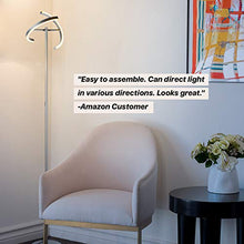 Load image into Gallery viewer, Brightech Halo Split - Modern LED Torchiere Floor Lamp, For Offices - Bright Standing Pole Light - Tall, Dimmable Uplight for Reading In Your Bedroom or Living Room - Platinum Silver