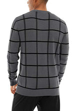 Load image into Gallery viewer, MAGNIVIT Men's Soft Cotton Striped Crewneck Sweater Lightweight Sweaters Dark Grey