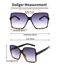 Load image into Gallery viewer, Dollger Oversized Square Sunglasses for Women Big Large Wide Fashion Shades for Men 100% UV Protection Unisex