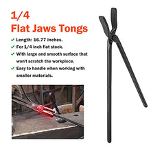 Load image into Gallery viewer, PIILOO Blacksmith Tongs Beginner Bladesmith Forge Tong Knife Making Tongs Set Includes 1/4 Flat Jaw, Pick Up, Scroll, 3/8" 1/2" 5/8" Inch V-Bit Tongs (6PCS)