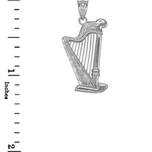 Load image into Gallery viewer, Harp Musical Instrument Sterling Silver Pendant Necklace, 16"