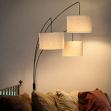 Load image into Gallery viewer, Brightech Trilage Arc Floor Lamp w/Marble Base - 3 Lights Hanging Over The Couch from Behind - Multi Head Arching Tree Lamp - for Mid Century, Modern & Contemporary Rooms - Oil Rubbed Bronze