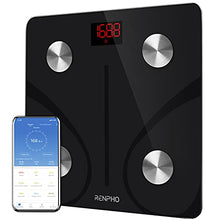 Load image into Gallery viewer, RENPHO Body Fat Scale Smart BMI Scale Digital Bathroom Wireless Weight Scale, Body Composition Analyzer with Smartphone App sync with Bluetooth, 396 lbs - Black