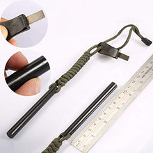 Load image into Gallery viewer, bayite 4 Inch Survival Ferrocerium Drilled Flint Fire Starter Ferro Rod Kit with Paracord Landyard Handle and Striker