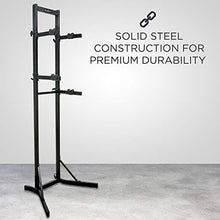 Load image into Gallery viewer, RaxGo Bike Storage Rack, 2 Bicycle Garage Floor Stand, Adjustable, Freestanding, Adjustable Hooks, For Mountain & Road bicycles, Universal For Indoor Use