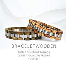 Load image into Gallery viewer, BOBO BIRD Mens Wooden Bracelet Stylish Wood & Stainless Steel Combined Wooden Bangle Jewelry Great Gift for Men (S05-3)