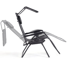 Load image into Gallery viewer, Goplus Folding Zero Gravity Lounge Chair Wide Recliner for Outdoor Beach Patio Pool w/Shade Canopy (Black Zero Gravity Chair)