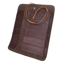 Load image into Gallery viewer, Cabilock Durable 2 Pcs Seal Cutting Tools Knives Roll Up Bag Carving Pocket Knives Leather Bag Multi-Pockets Storage Organizer (Brown)