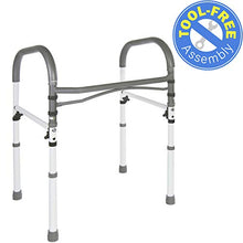 Load image into Gallery viewer, Vaunn Deluxe Bathroom Safety Toilet Rail - Adjustable Toilet Safety Frame - Medical Handrail Assist Grab bar Handle, Gray