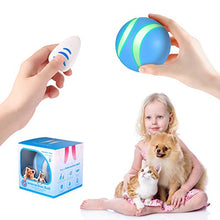 Load image into Gallery viewer, USB Rechargeable Smart Interactive Pet Toy Bounce Ball for Dog Cat,Built-in 1000mAh Battery,RGB Flashing LED Lights,360 Degree Auto Rolling/Turn Off,Washable Durable TPU Roller Wicked Toys (Blue)