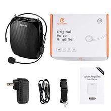 Load image into Gallery viewer, Zoweetek Portable Rechargeable Mini Voice Amplifier with Wired Microphone Headset and Waistband, Supports MP3 Format Audio for Teachers, Singing, Coaches, Training, Presentation, Tour Guide