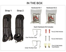 Load image into Gallery viewer, Perfect Curve CapRack18 Over-The-Door Hat Rack and Organizer |Baseball Cap Rack |Hat Rack Stand |Over The Door Hat Rack |Hat Rack For Door |Hat Rack For Closet |Two Straps |Holds Up To 18 Caps |Black