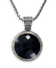Load image into Gallery viewer, Effy 925 Sterling Silver & 18K Yellow Gold Onyx Circle Pendant, 36.5 TCW