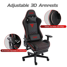 Load image into Gallery viewer, SMAX Gaming Chair with Footrest Thicken Seat Computer Gamer Chair with 3D Armrest PU Leather Headrest and Lumbar Support Racing Style High Back Video Game Chairs for Adults Black