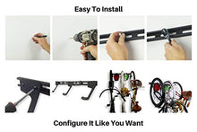 Load image into Gallery viewer, Koova Wall Mount Bike Storage Rack Garage Hanger for 6 Bicycles + Helmets | Fits All Bikes Even Large Cruisers/Big Tire Mountain Bikes | Heavy Duty Powder Coated Steel | Made in USA (6 Bike Rack)