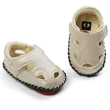 Load image into Gallery viewer, TIMATEGO Baby Boys Girls Sandals Non Slip Soft Sole Outdoor Athletic Shoes Infant Toddler First Walker Crib Summer Shoes 3-18 Months, Baby Sandals 12-18 Months Toddler, 05 Gold