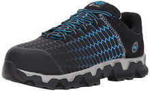 Load image into Gallery viewer, Timberland PRO Men's Powertrain Sport Alloy Safety Toe Electrical Hazard Athletic Work Shoe, Black Ripstop Nylon with Blue, 11.5 Wide