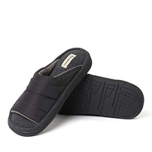 Load image into Gallery viewer, Dearfoams mens Max Quilted Nylon Slide Slipper, Black, Medium US