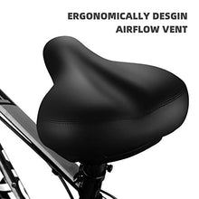 Load image into Gallery viewer, Roguoo Bike Seat, Most Comfortable Bicycle Seat Memory Foam Waterproof Bicycle Saddle - Dual Shock Absorbing - Best Stock Bicycle Seat Replacement for Mountain Bikes, Road Bikes Black