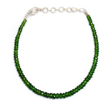 Load image into Gallery viewer, Myhealingworld Natural Faceted Chrome Diopside Beads 6.5 Inch Beaded Bracelet with Additional 2 inch Extension. Bead Size Varies from 2mm to 5mm.