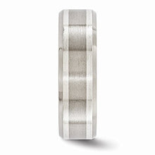 Load image into Gallery viewer, Edward Mirell Titanium Brushed 925 Sterling Silver Inlay 7mm Wedding Ring Band Size 8.00 Man Fancy Precious Metal Fine Jewelry For Dad Mens Gifts For Him