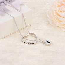 Load image into Gallery viewer, JXJL Heart Cremation Urn Necklace for Pet/Dog/Cat Ashes Keepsake Memorial Jewelry Paw Print Urn Pendant Necklace